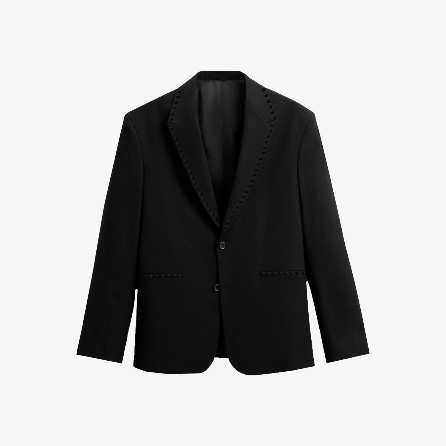 MONTCLAIR - Blazer uomo nero con borchie nere