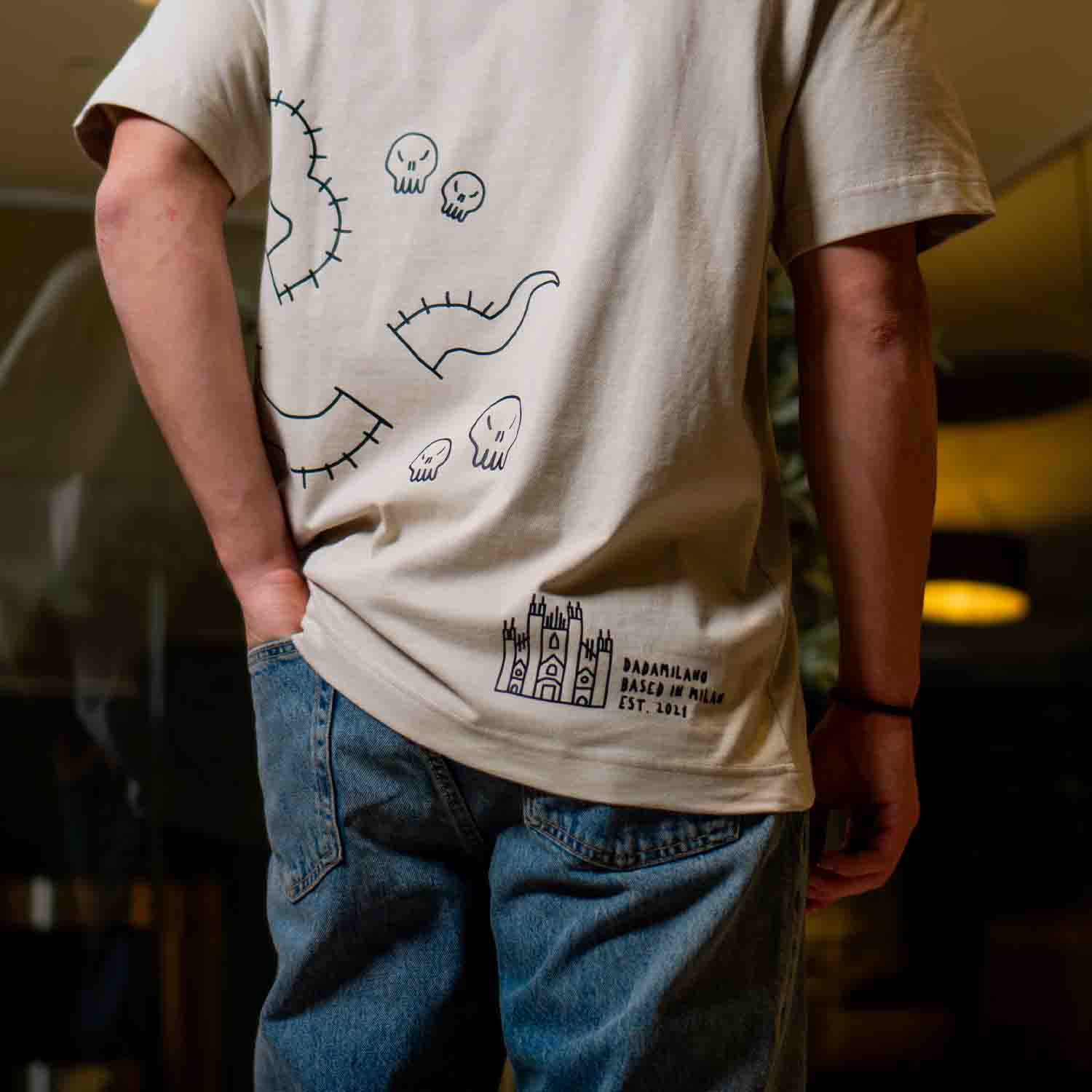 EL BISSON - T-shirt Sabbia con Stampa