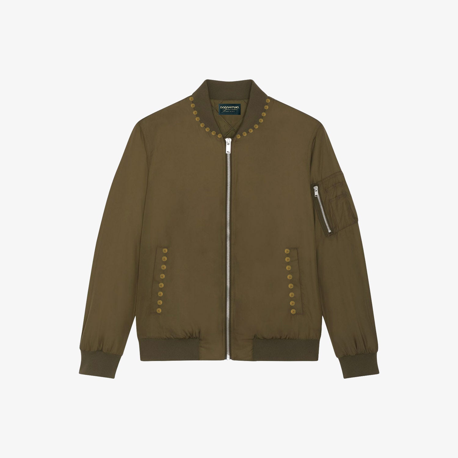 LORENZO - Bomber Khaki Borchiato