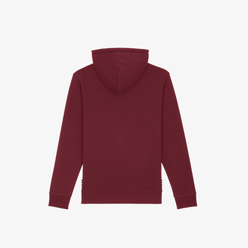 ICONIRIA - Felpa con cappuccio bordeaux con borchie bordeaux