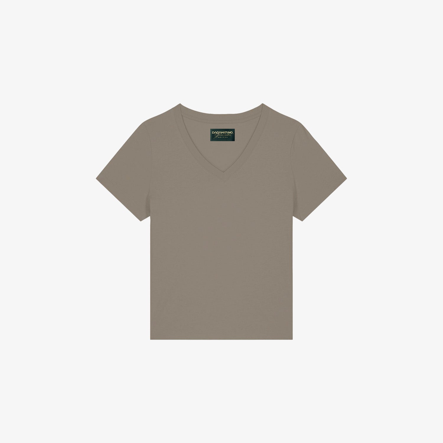 LEONORA - T-shirt donna bronze con scollo a V