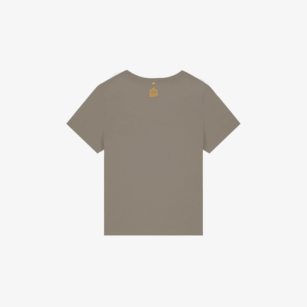 LEONORA - T-shirt donna bronze con scollo a V