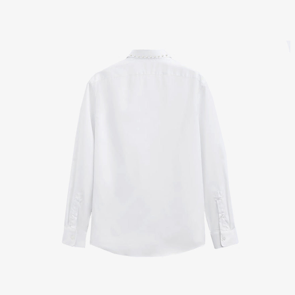 SCALA - Camicia bianca con borchie bianche