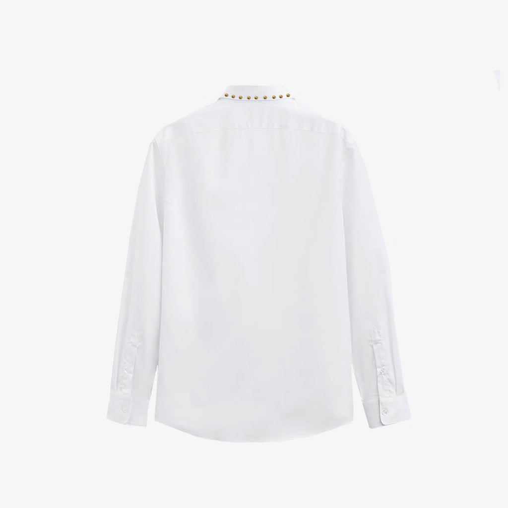SCALA - Camicia bianca con borchie oro