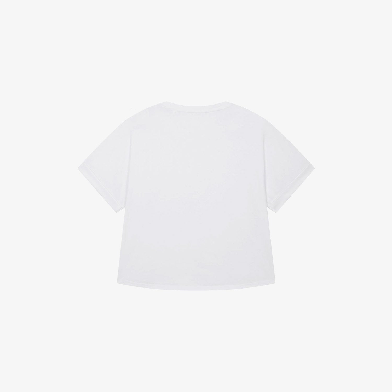 DAFNE - T-shirt crop bianca dipinta a mano