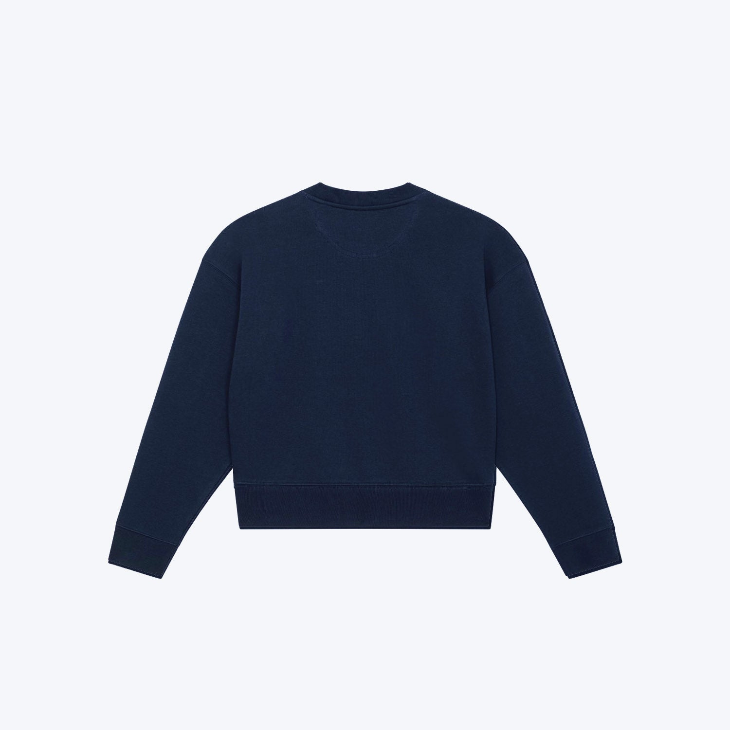 LEDORIA - Felpa crop girocollo blu dipinta a mano