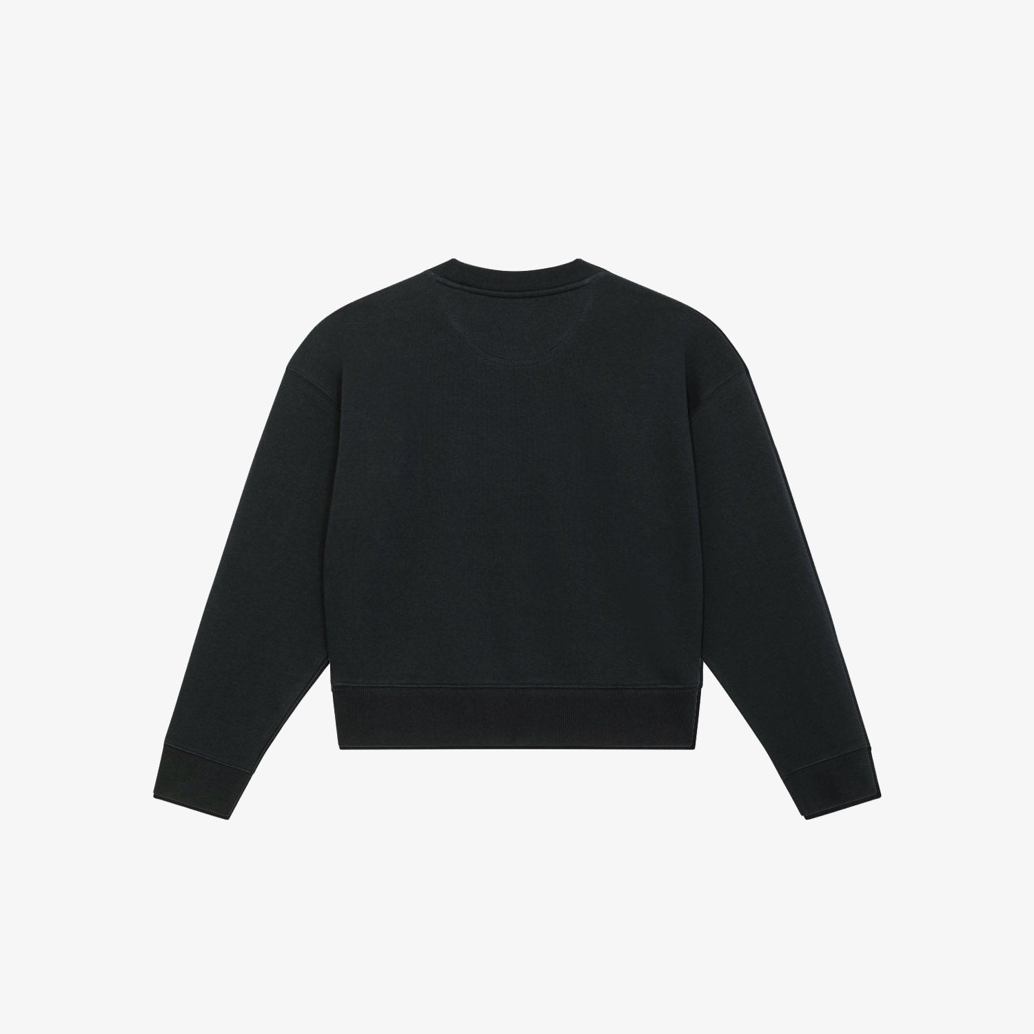 LEDORIA - Felpa crop girocollo nera dipinta a mano