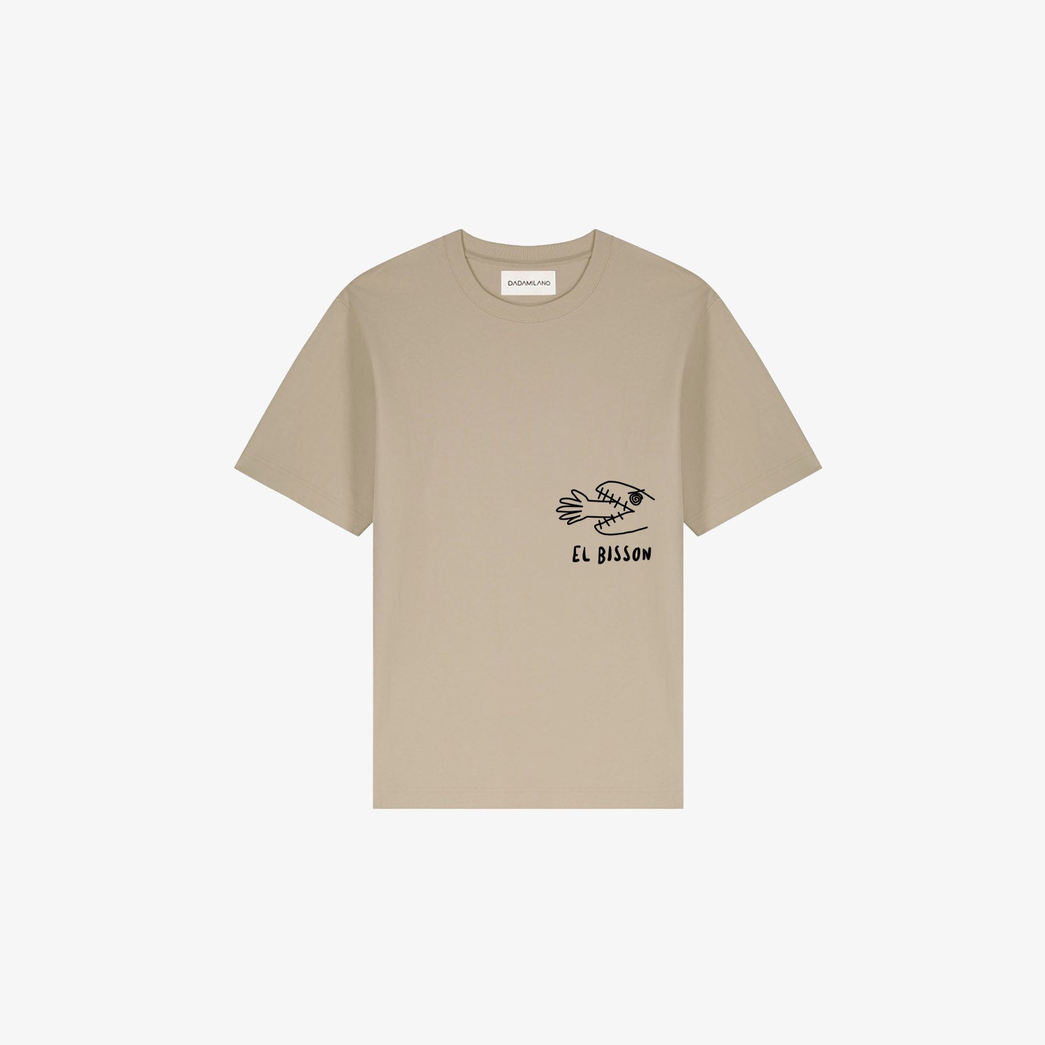 EL BISSON - T-shirt Sabbia con Stampa