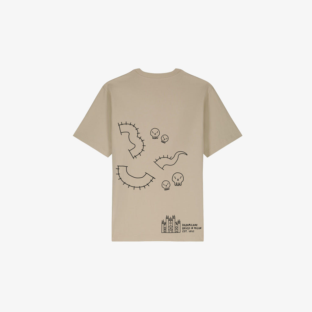 EL BISSON - T-shirt Sabbia con Stampa