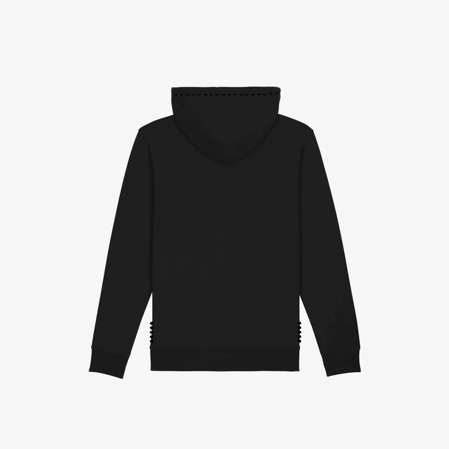 ICONIRIA - Felpa con cappuccio nera con borchie nere