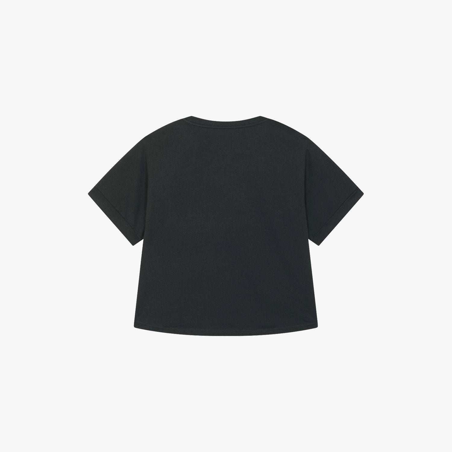 DAFNE - T-shirt crop nera dipinta a mano