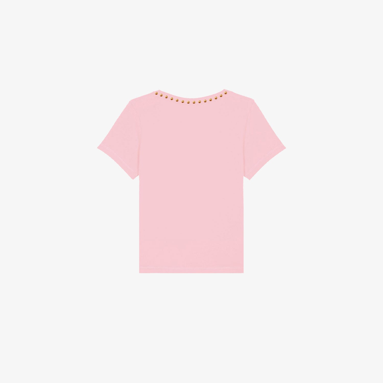 AURELIA - T-Shirt rosa con borchie oro satinato