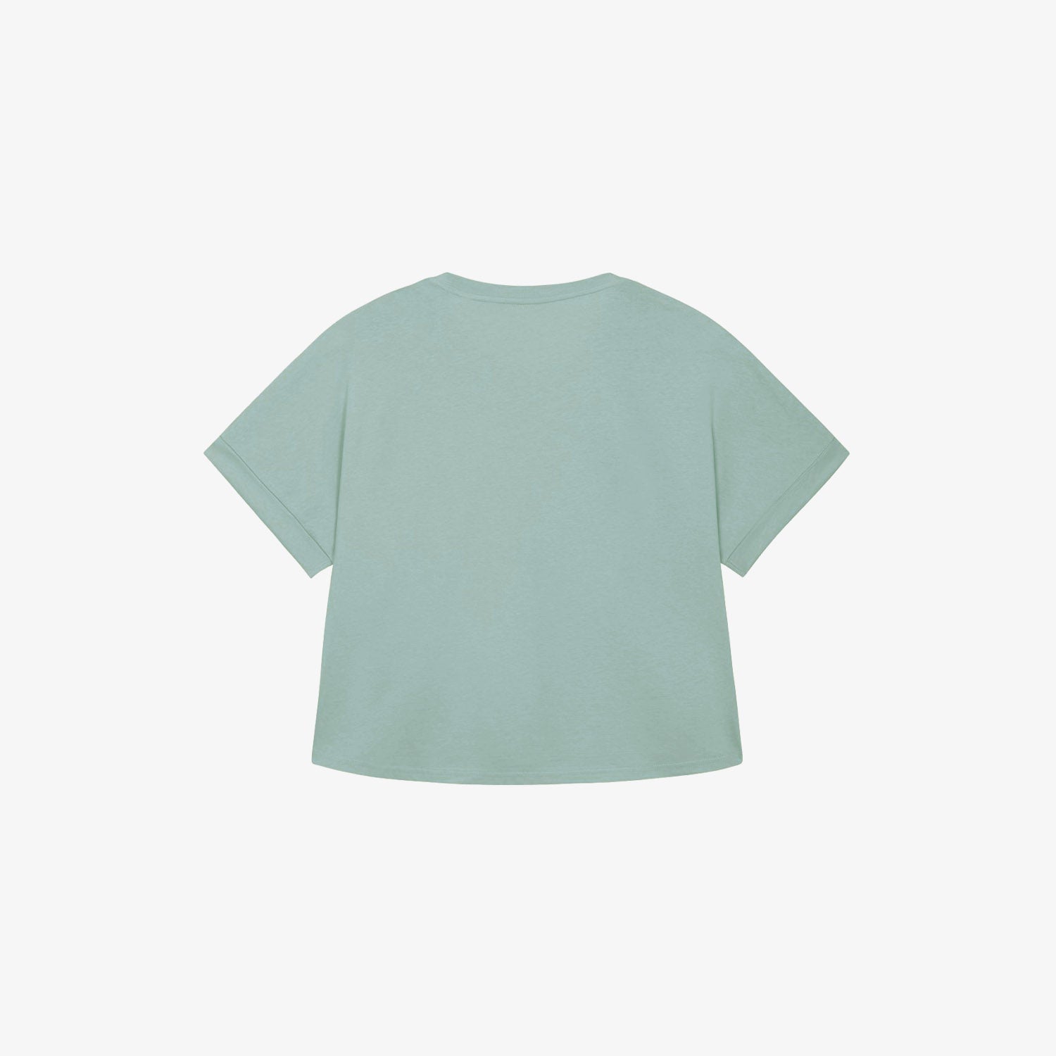 DAFNE - T-shirt crop aqua dipinta a mano
