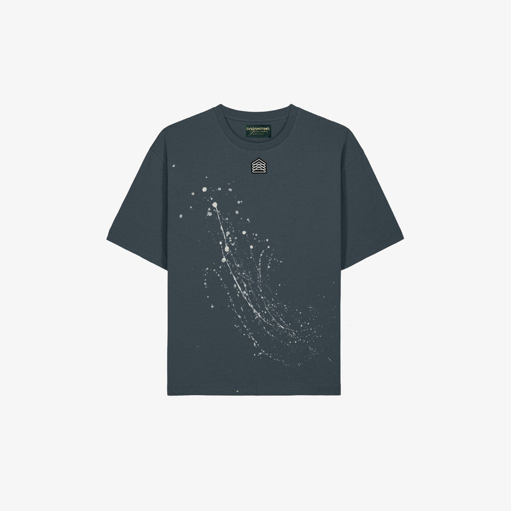 NOLO - T-shirt grigia dipinta a mano