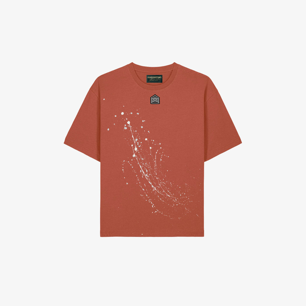 NOLO - T-shirt marrone dipinta a mano