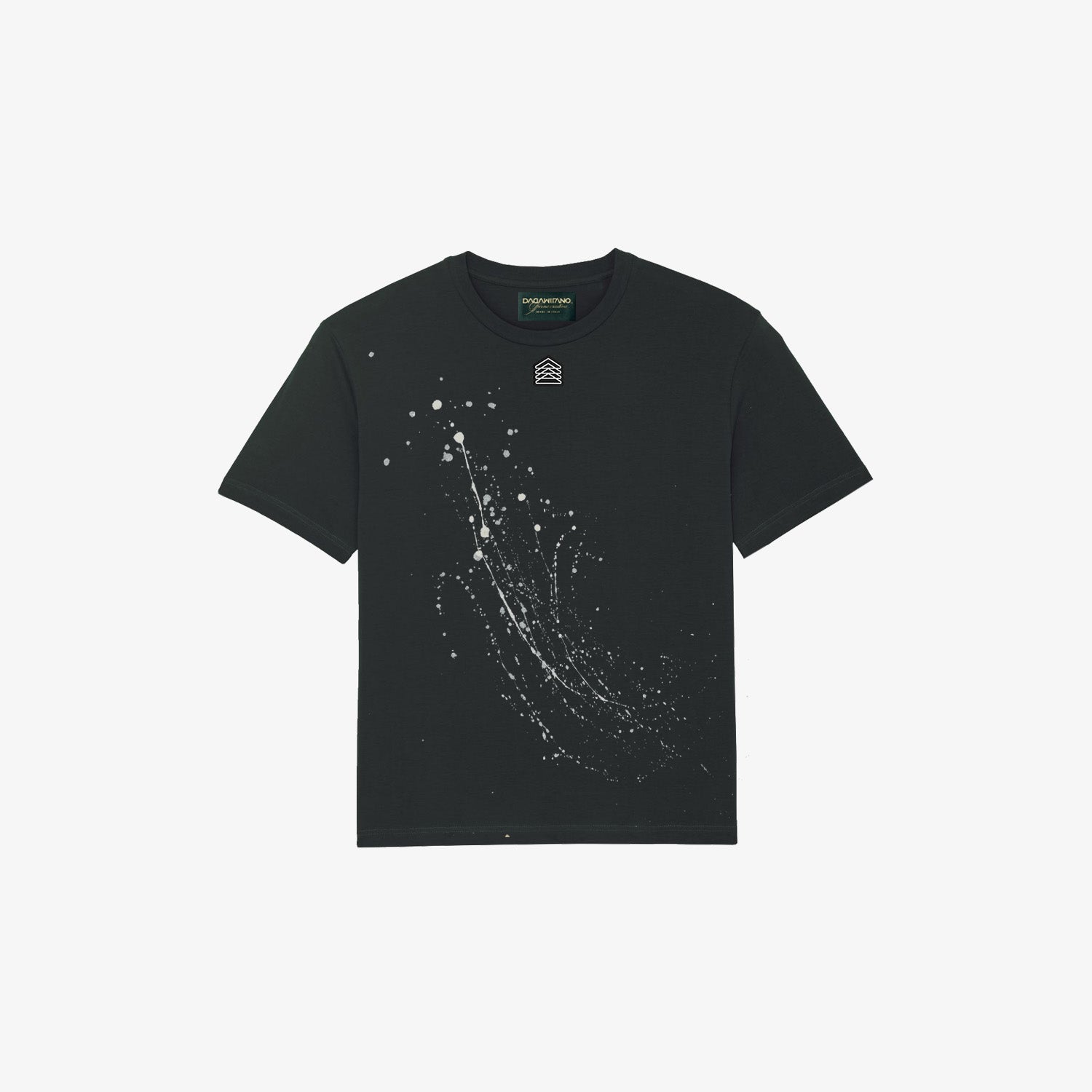 NOLO - T-shirt nera dipinta a mano